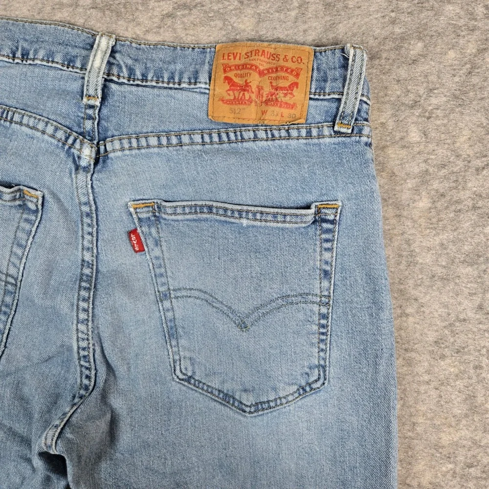 Levis Mens Light Blue 512 Slim Taper Stretch Denim Jeans 33x30 (Fits 33x28)